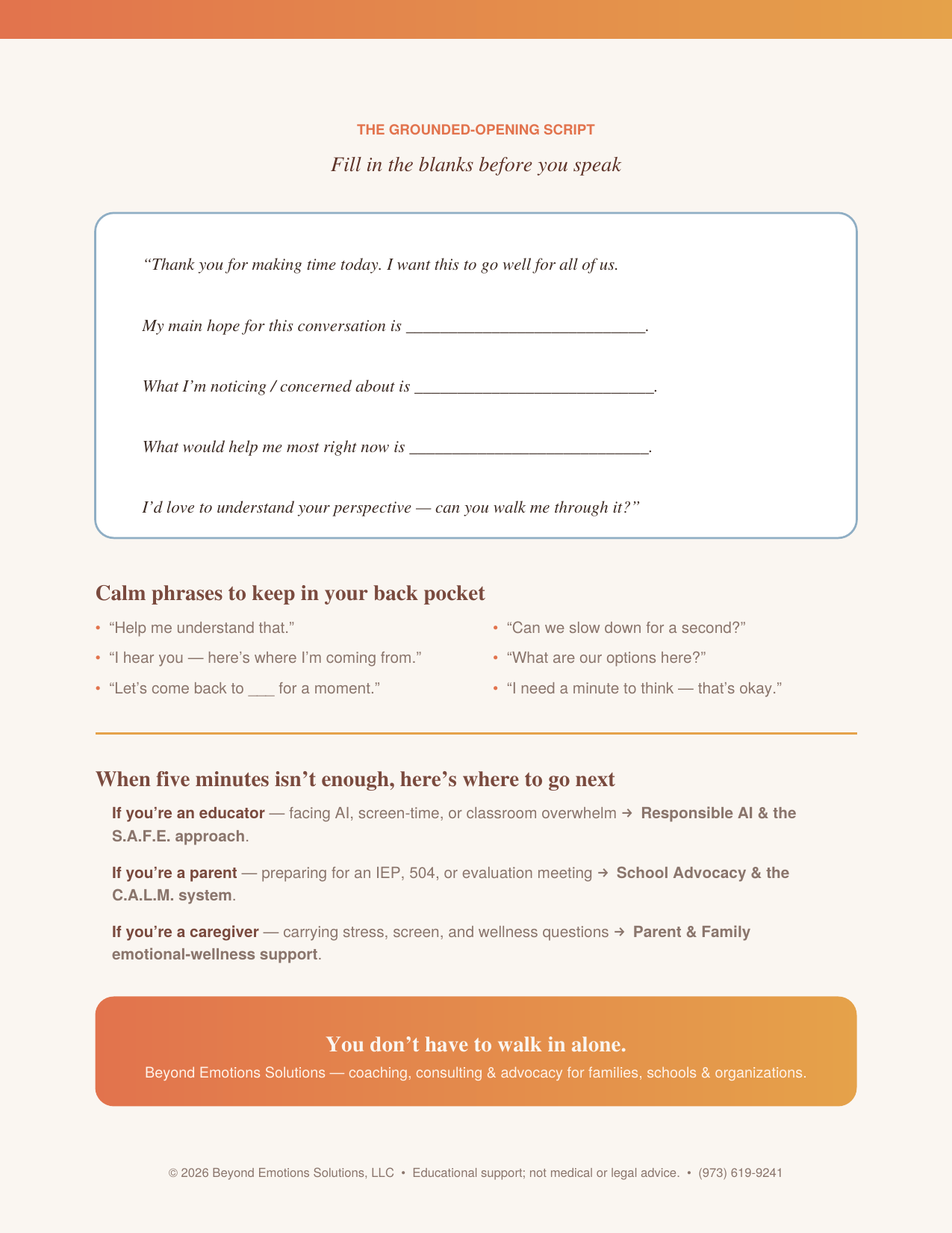 Preview of The 5-Minute Calm Reset guide, page two